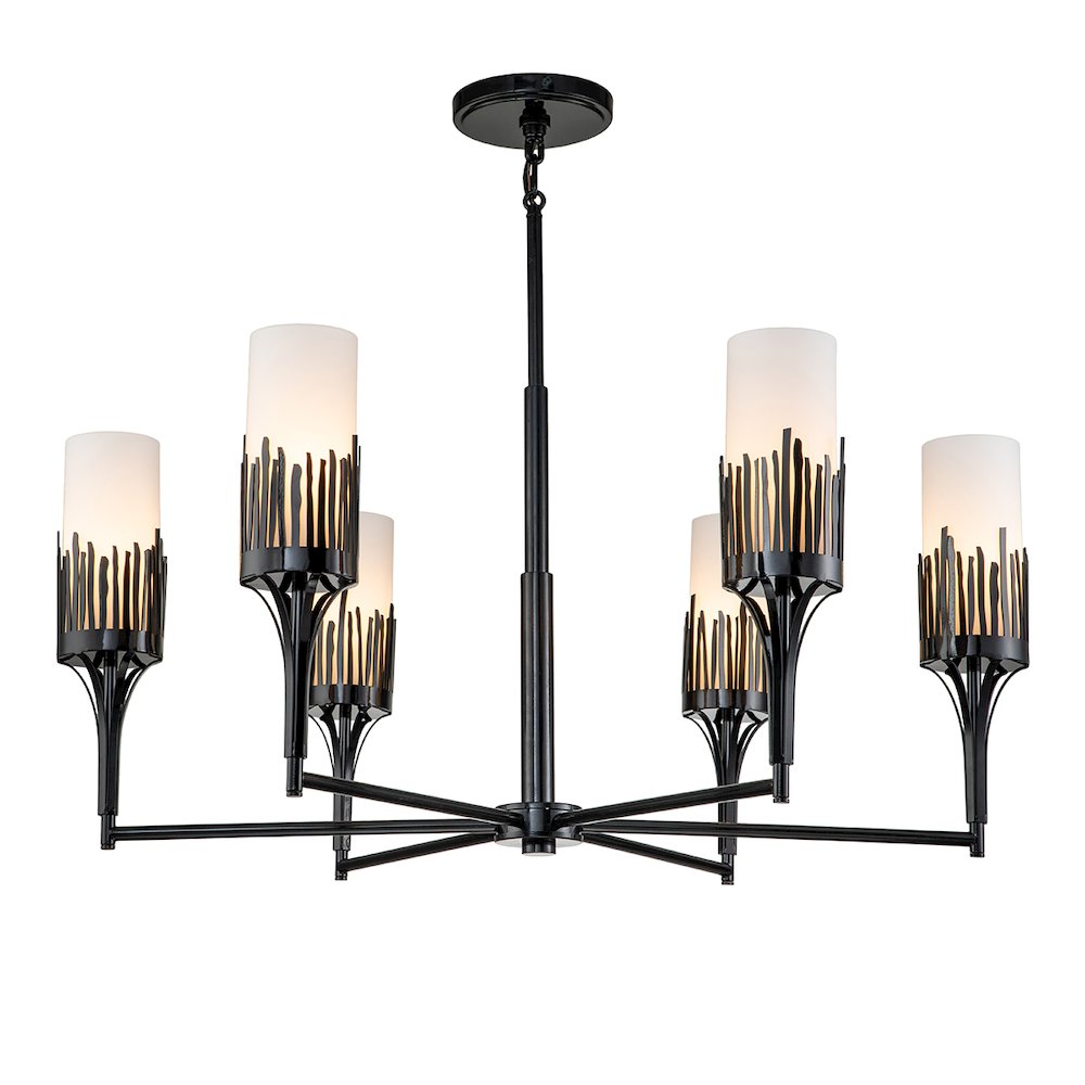Sawgrass 6 Lt Chandelier in Black. Picture 1