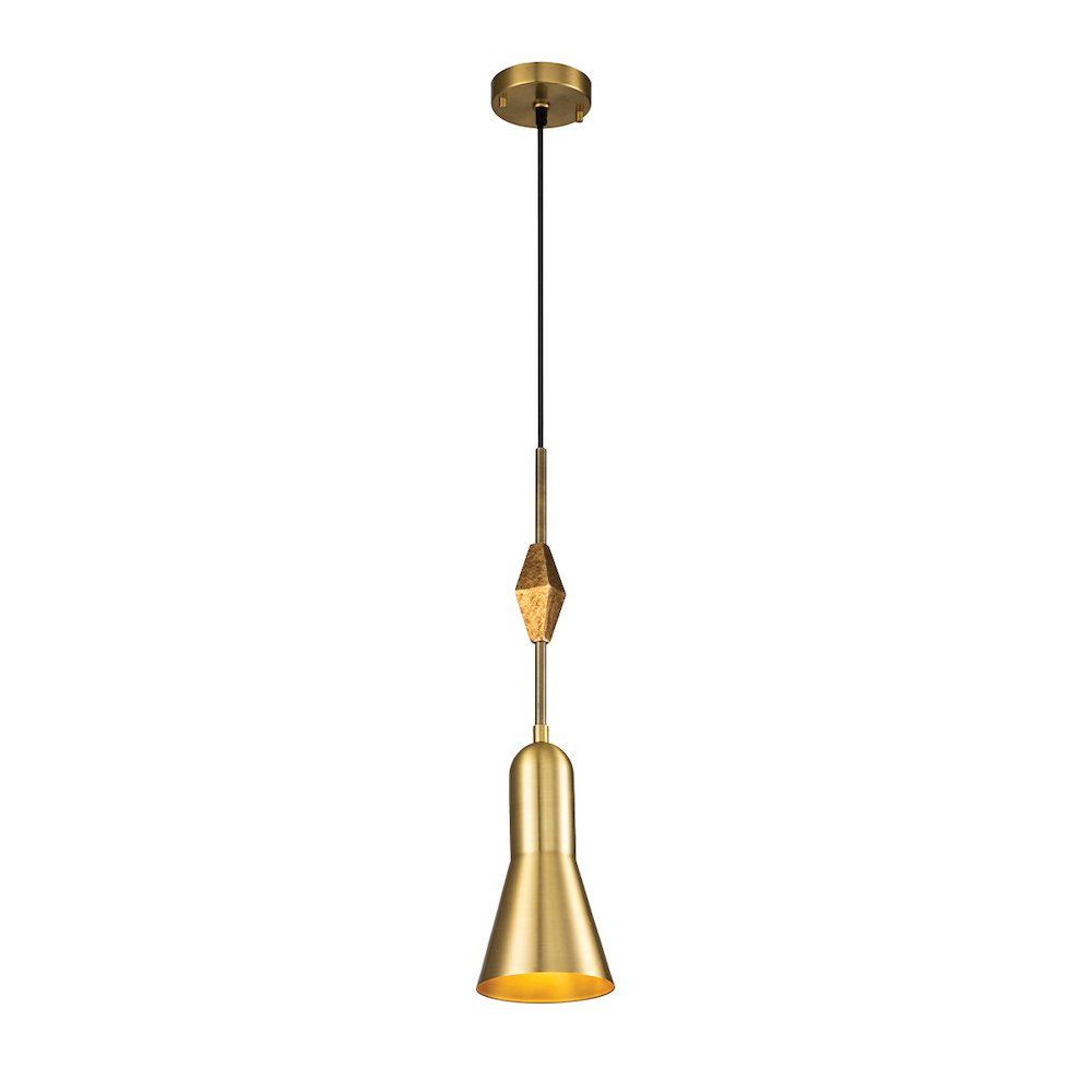 Bijou Small Aged Brass Pendant. Picture 1