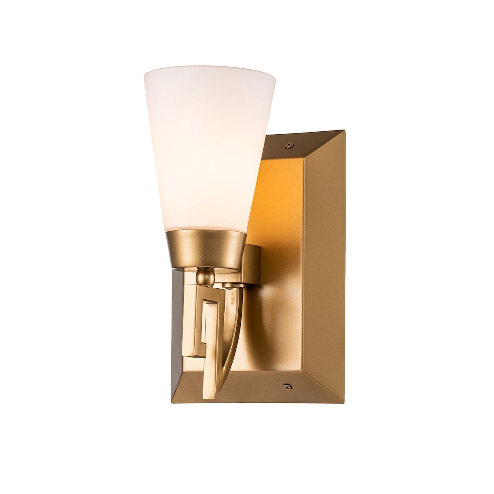 Lemuria 1 Light Bath Bar in Lacquered Gold. Picture 1