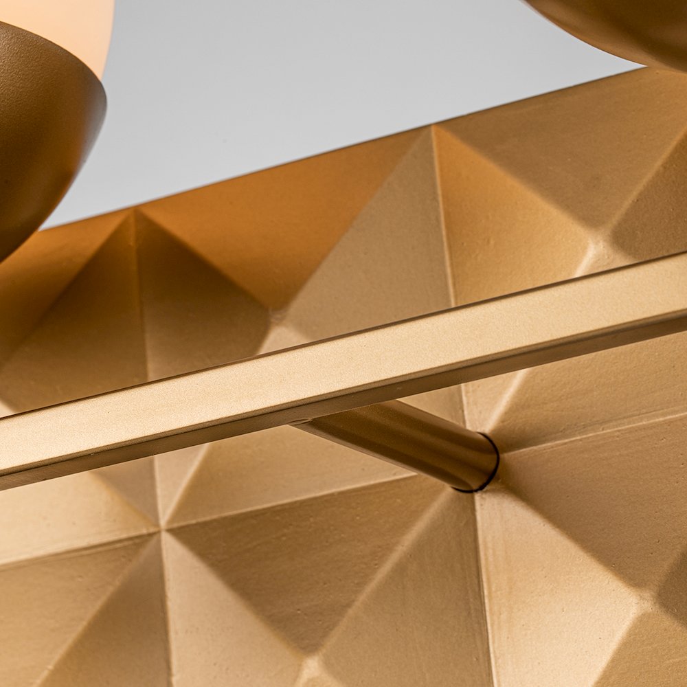 Deco 2 Light Bath Bar in Lacquered Gold. Picture 3