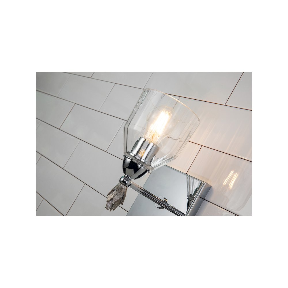 Felice 1 Light Wall Sconce In Polished Chrome With Silver Accents. Picture 3