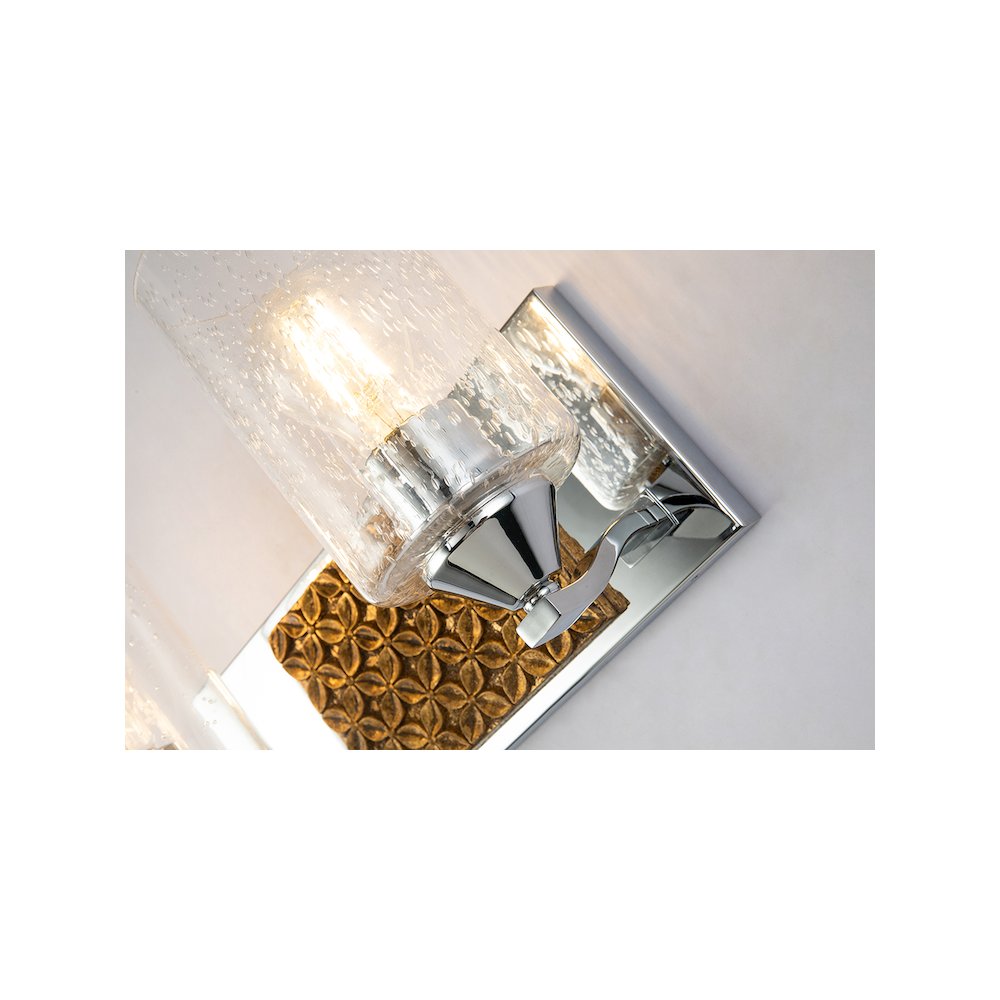 Arcadia 2 Light Bath Vanity in Polished Chrome and Gold. Picture 3