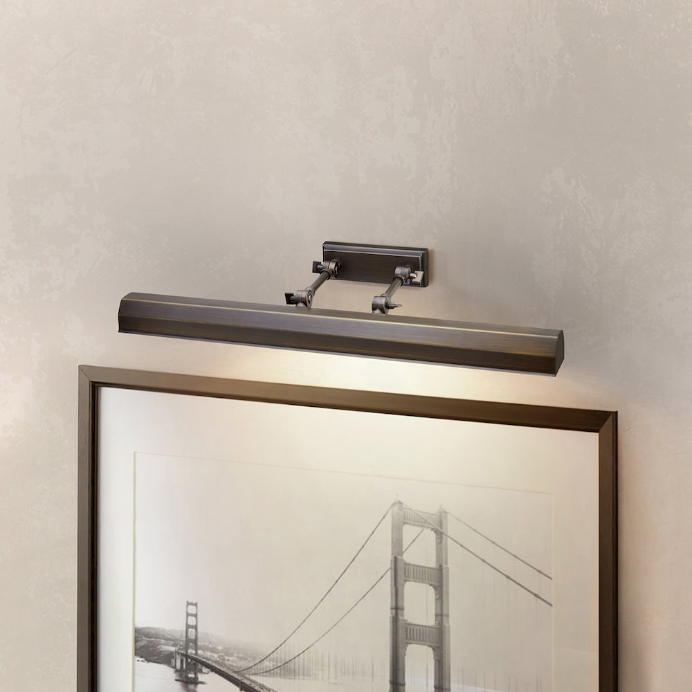 Chawton 2 Light Large Picture Light in Dark Bronze. Picture 2