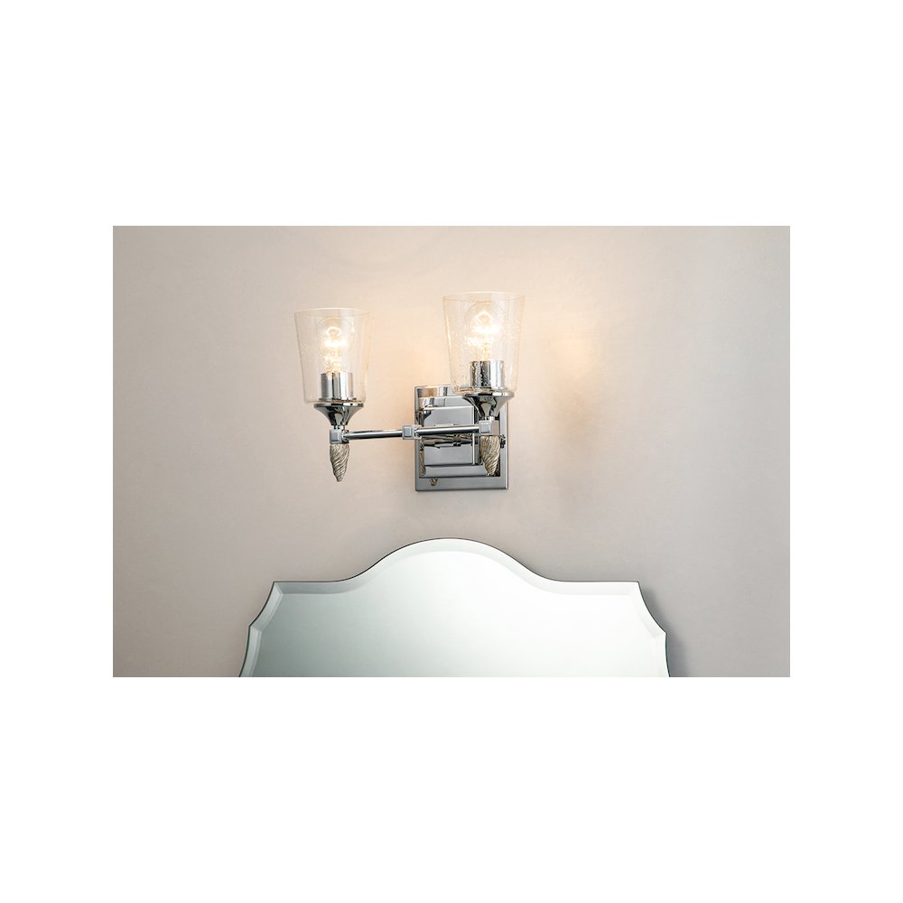 Vetiver 2 Light Vanity in Polished Chrome with Silver Accent. Picture 5