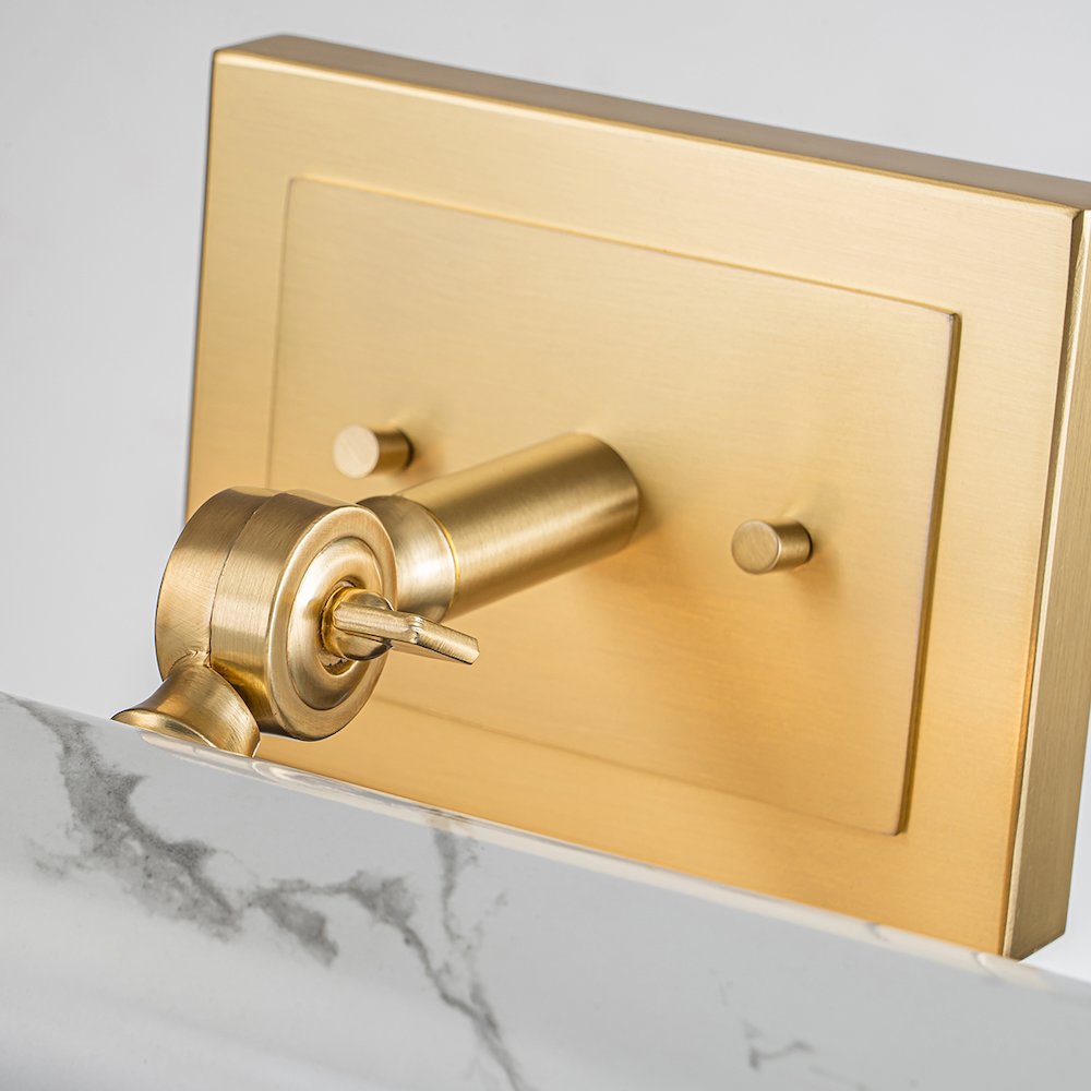 Coates Medium Picture Light in Carrera Stone. Picture 3