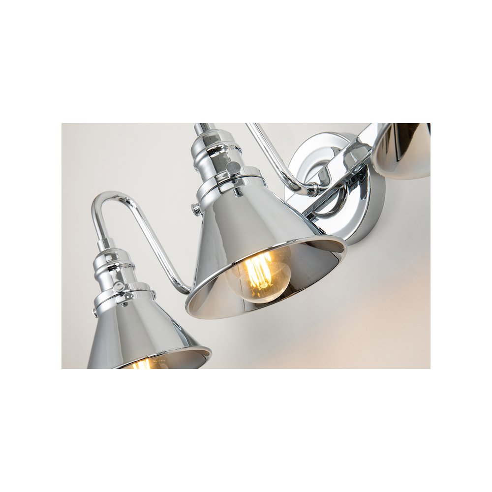 Provence 3 Light Bath Vanity in Polished Chrome. Picture 3