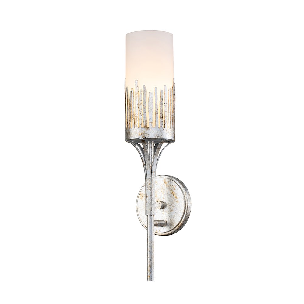 Sawgrass 1 Light Sconce in Silver Leaf. Picture 1