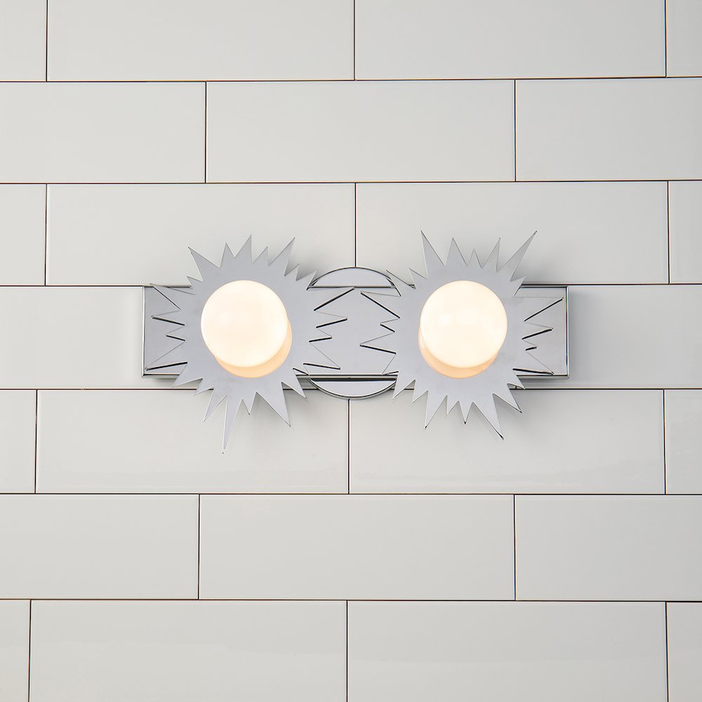 Soleil 2 Light Bath Vanity Silver Star In Polished Chrome. Picture 2