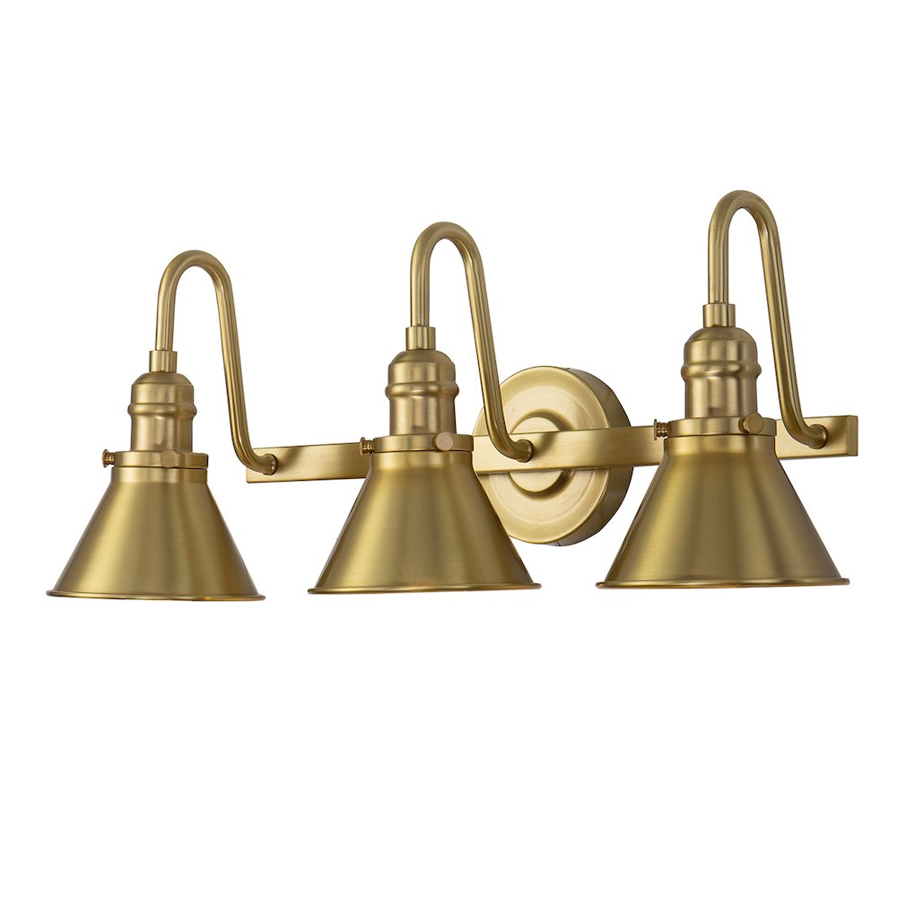 Provence 3 Light Bath Vanity In Aged Brass. Picture 1