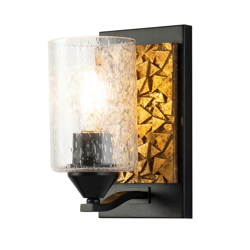 Bocage 1 Light Wall Sconce In Matte Black And Gold. Picture 1