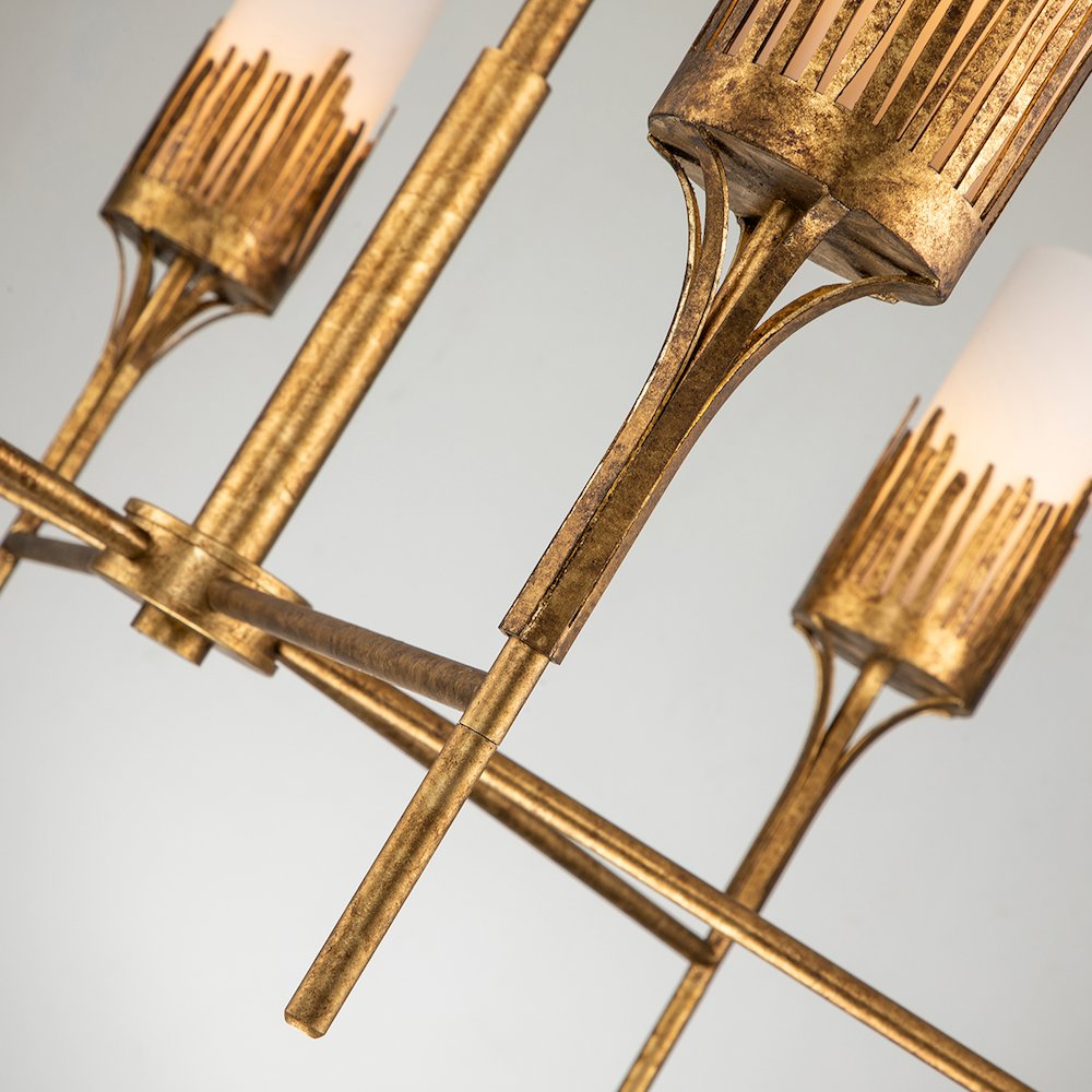 Sawgrass 9 Lt Chandelier in Gold Leaf. Picture 2