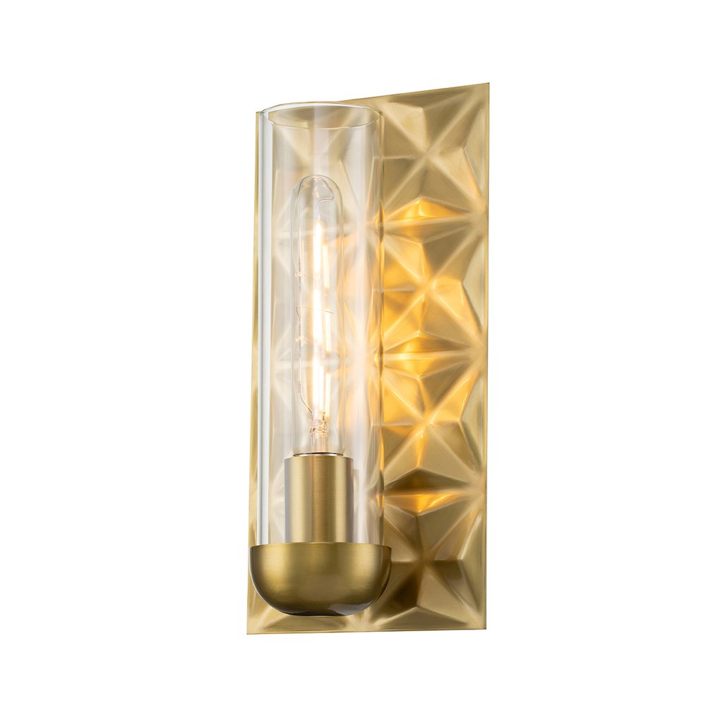 Alpha 1 Light Sconce in Aged Brass. Picture 1