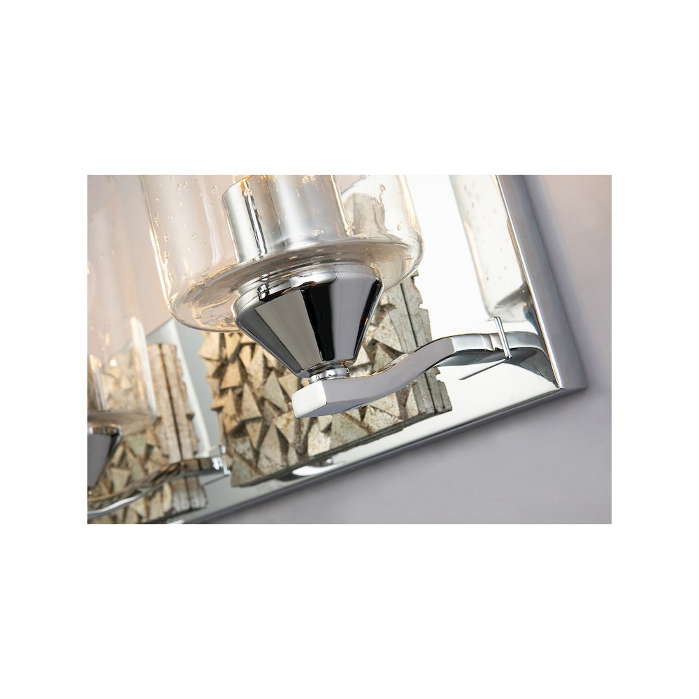 Bocage 3 Light Bath Bar In Polished Chrome And Silver. Picture 2