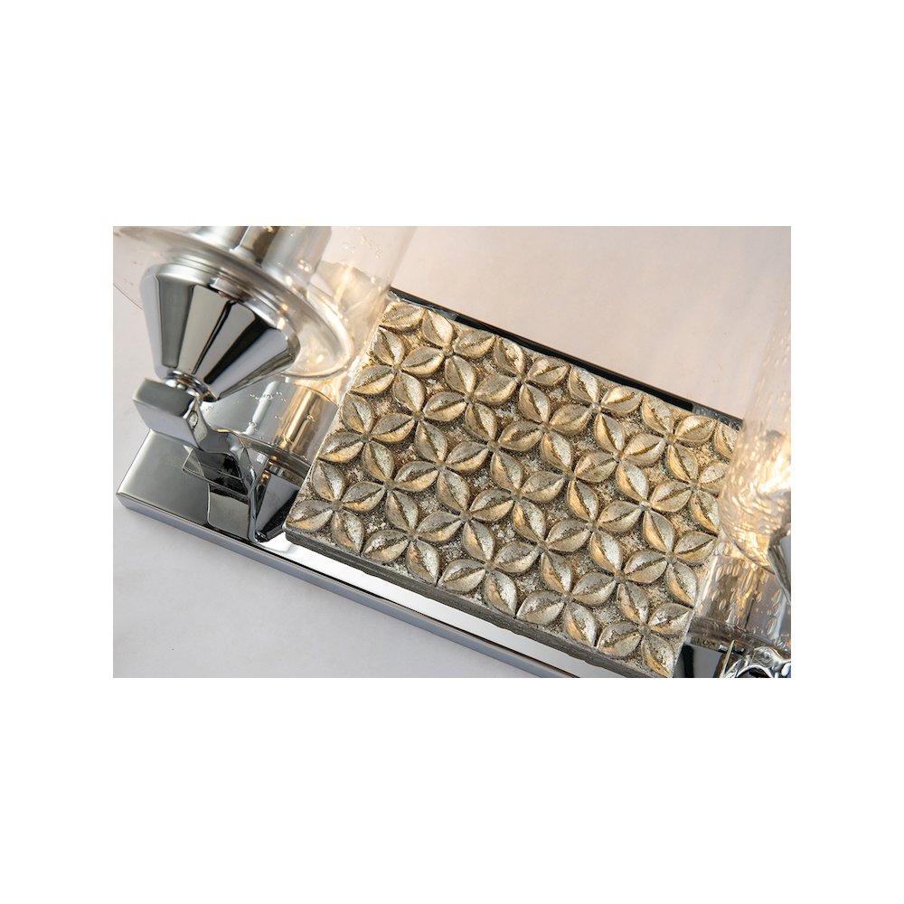 Arcadia 2 Light Bath Vanity in Polished Chrome and Silver. Picture 4