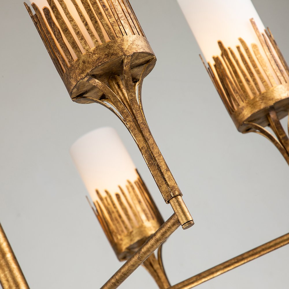 Sawgrass 6 Lt Chandelier in Gold Leaf. Picture 7