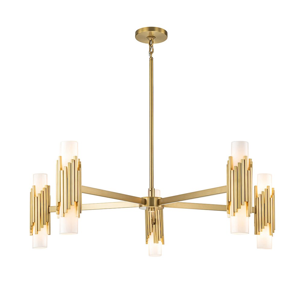 Marvel 10 Light Pendant Aged Brass. Picture 2