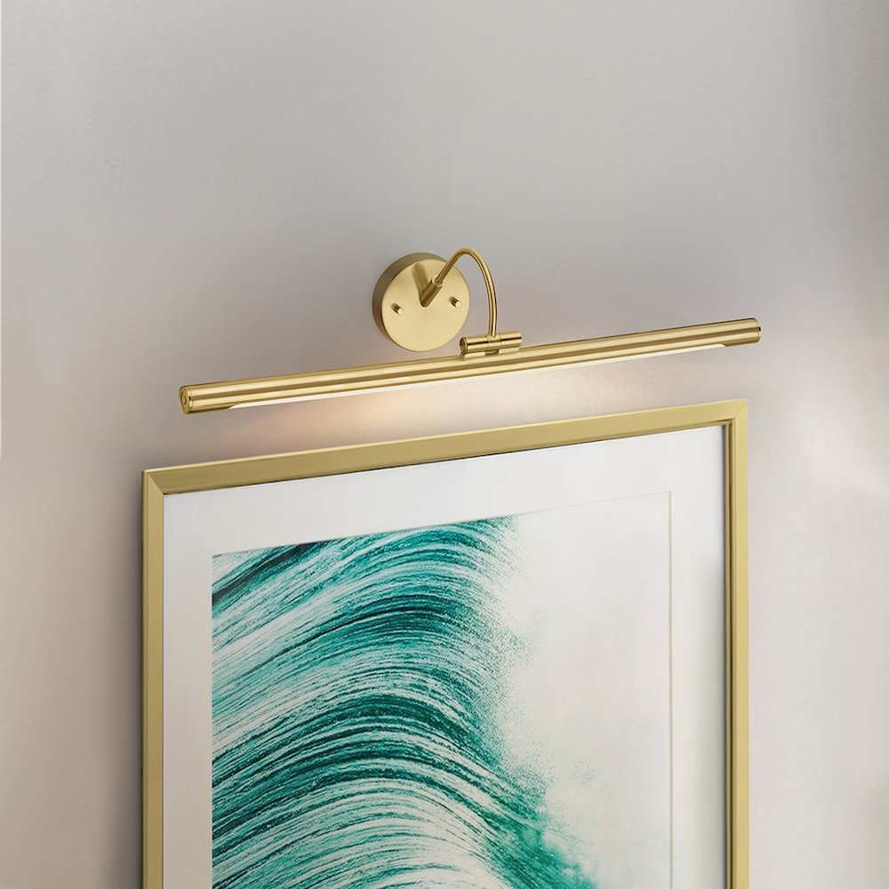 Alton Large LED Picture Light Brushed Brass. Picture 5