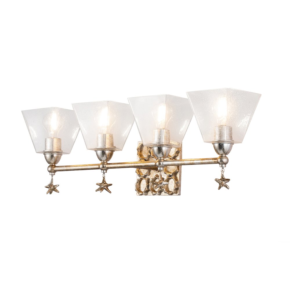 Star 4 Light Bath Bar in Silver. Picture 1