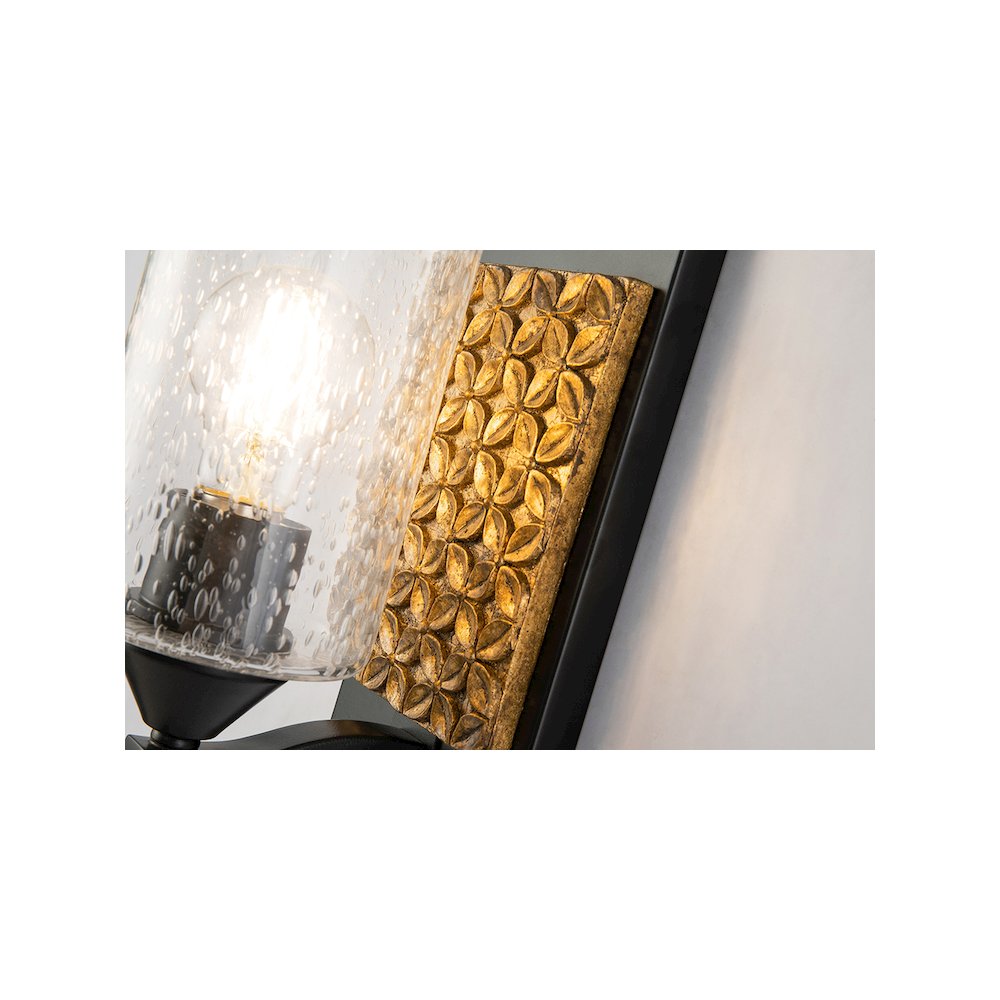 Arcadia 1 Light Wall Sconce in Matte Black and Gold. Picture 2