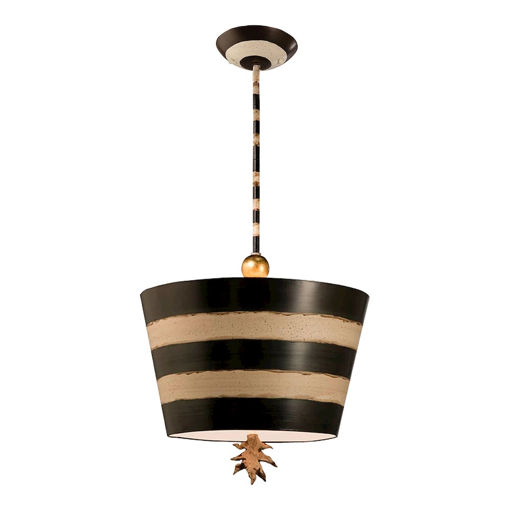 South Beach Up-side-down Striped Pendant in Black and White. Picture 1