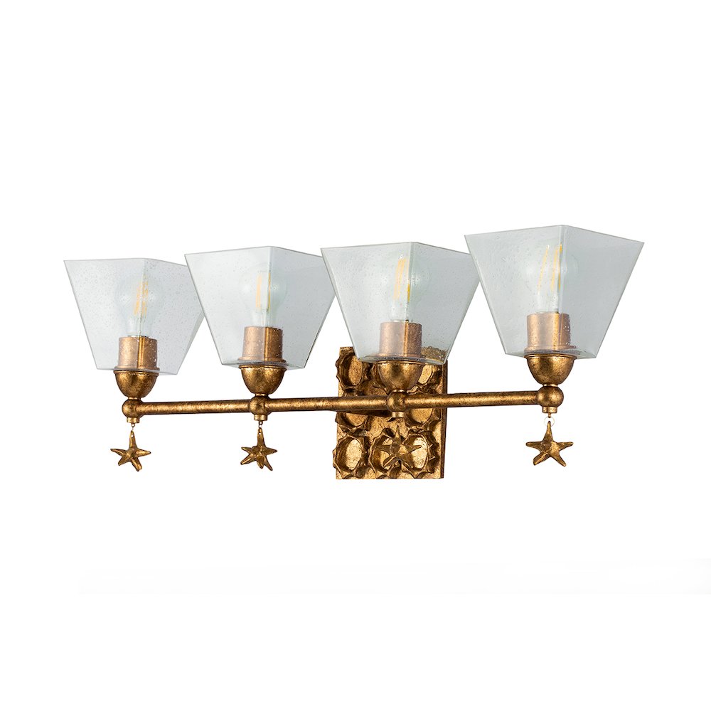 Star 4 Light Bath Bar in Gold. Picture 2