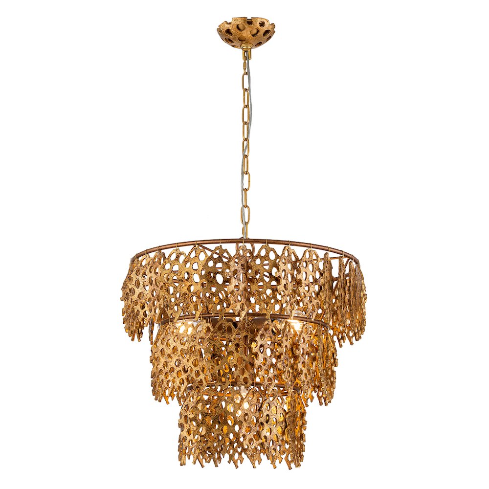 Coral Luxe Pendant in Gold Leaf. Picture 1