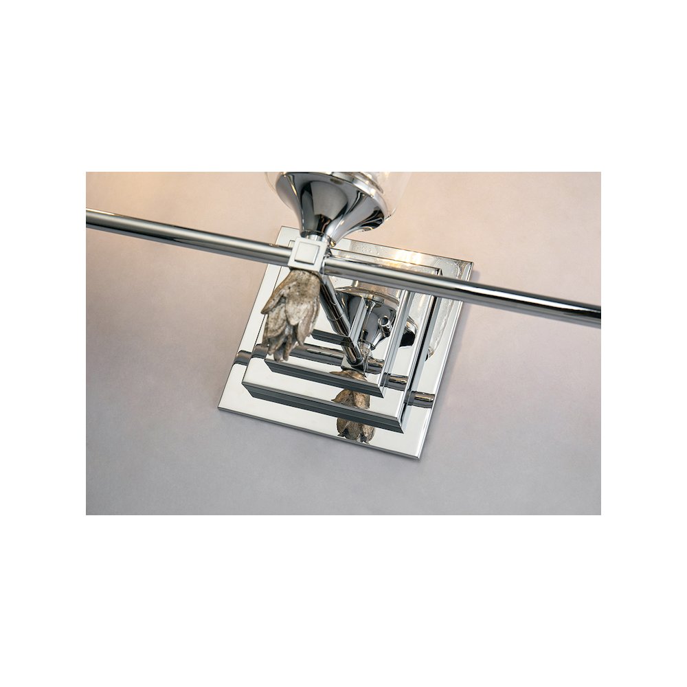 Vetiver 3 Light Vanity in Polished Chrome with Silver Accent. Picture 3