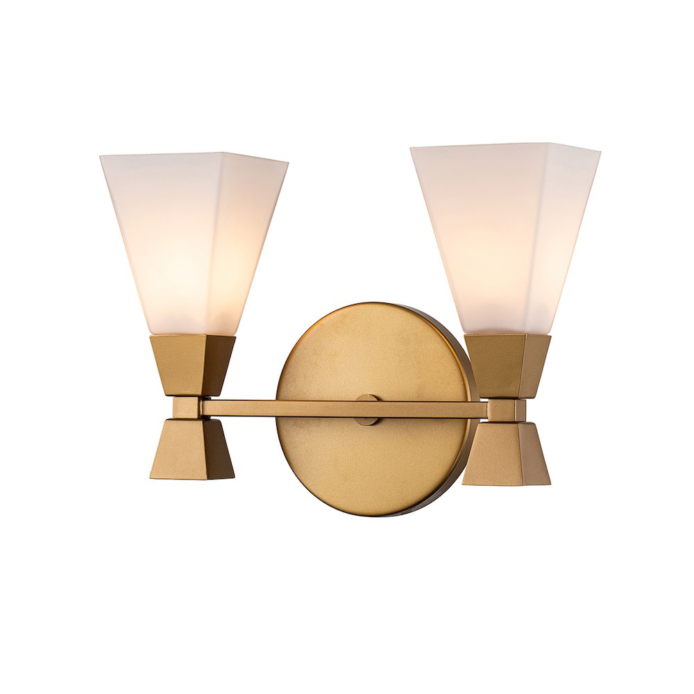 Bowtie 2 Light Bath Bar in Lacquered Gold. Picture 1