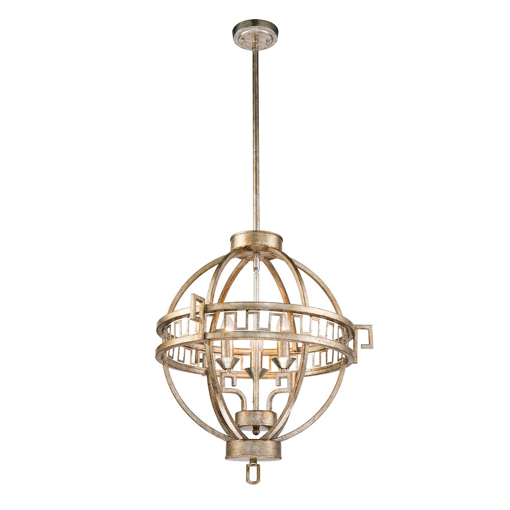 Lemuria 3 Light Geometric Globe Chandelier. Picture 1
