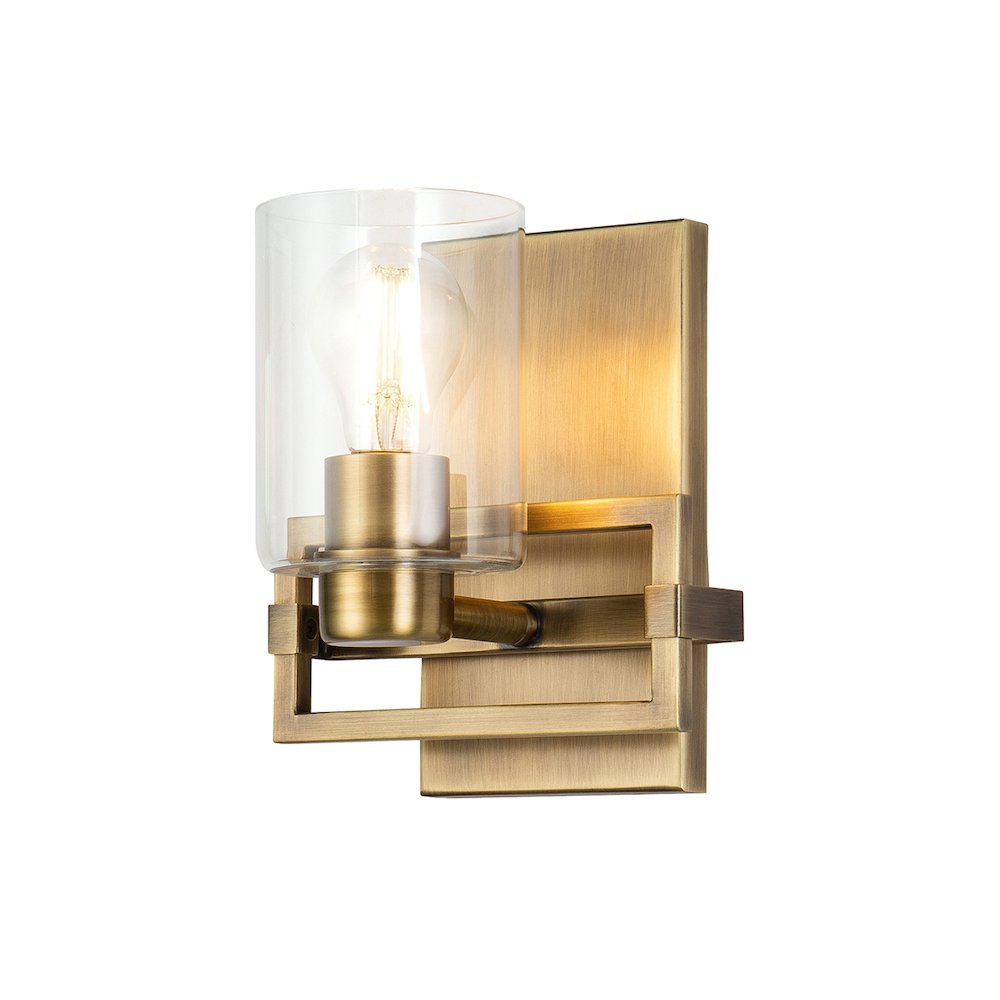 Estes 1 Light Wall Sconce In Aged Brass. Picture 1