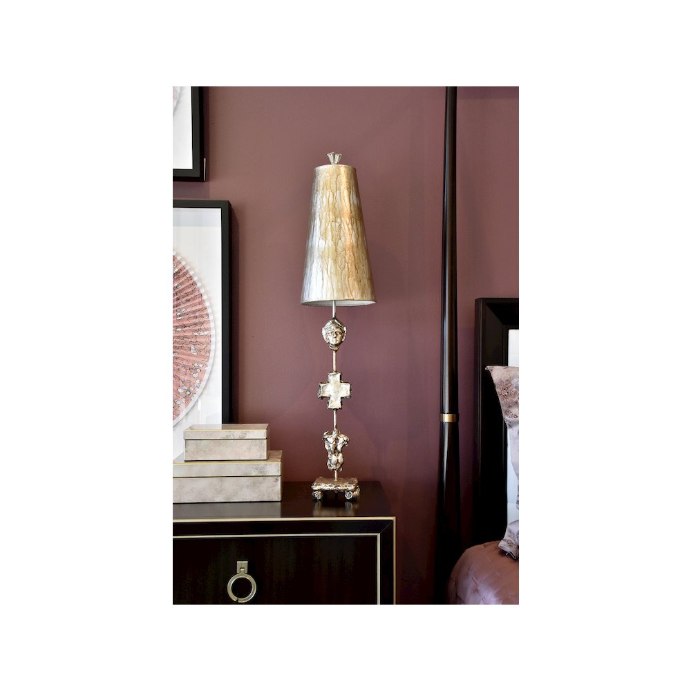 Fragment Antiqued  Silver Buffet Table Lamp By Lucas Mckearn. Picture 2