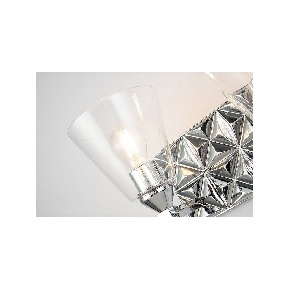 Alpha 2 Light Vanity Light With Glass in Polished Chrome. Picture 4