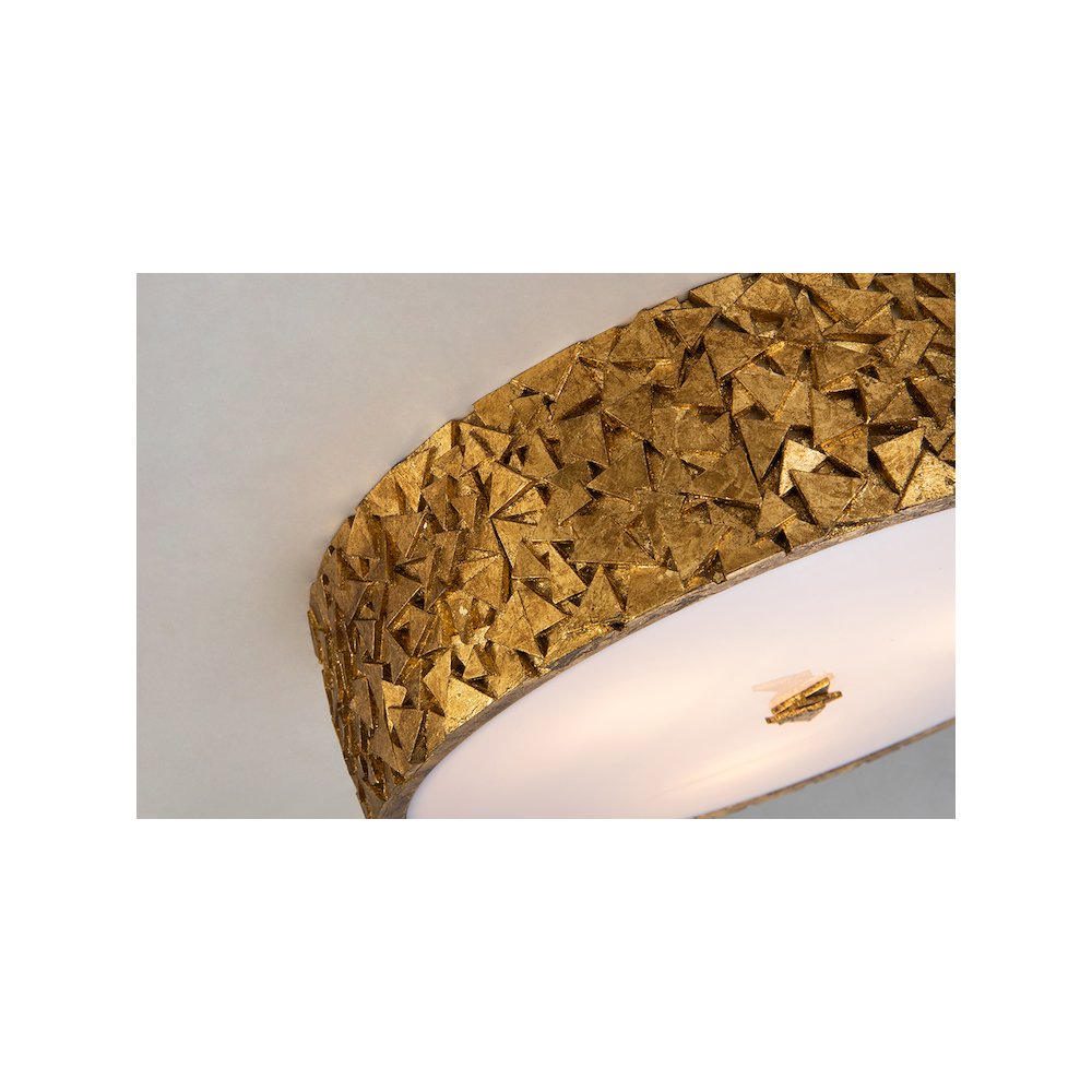 Mosaic 3-Light flush Mount in Gold. Picture 2