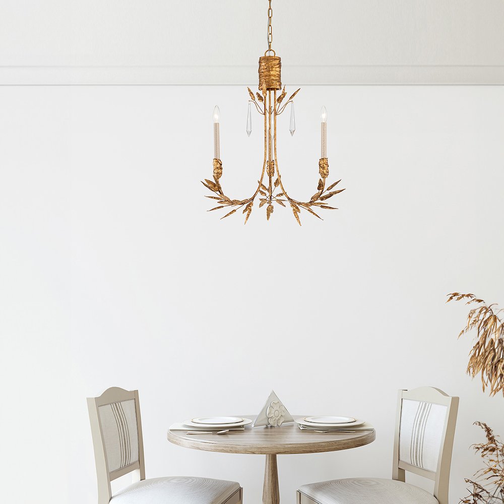 Palm d'Or 3 Light Chandelier. Picture 6
