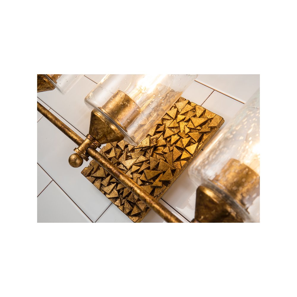 Mosaic 3-Light Vanity Light In Antique Gold. Picture 3