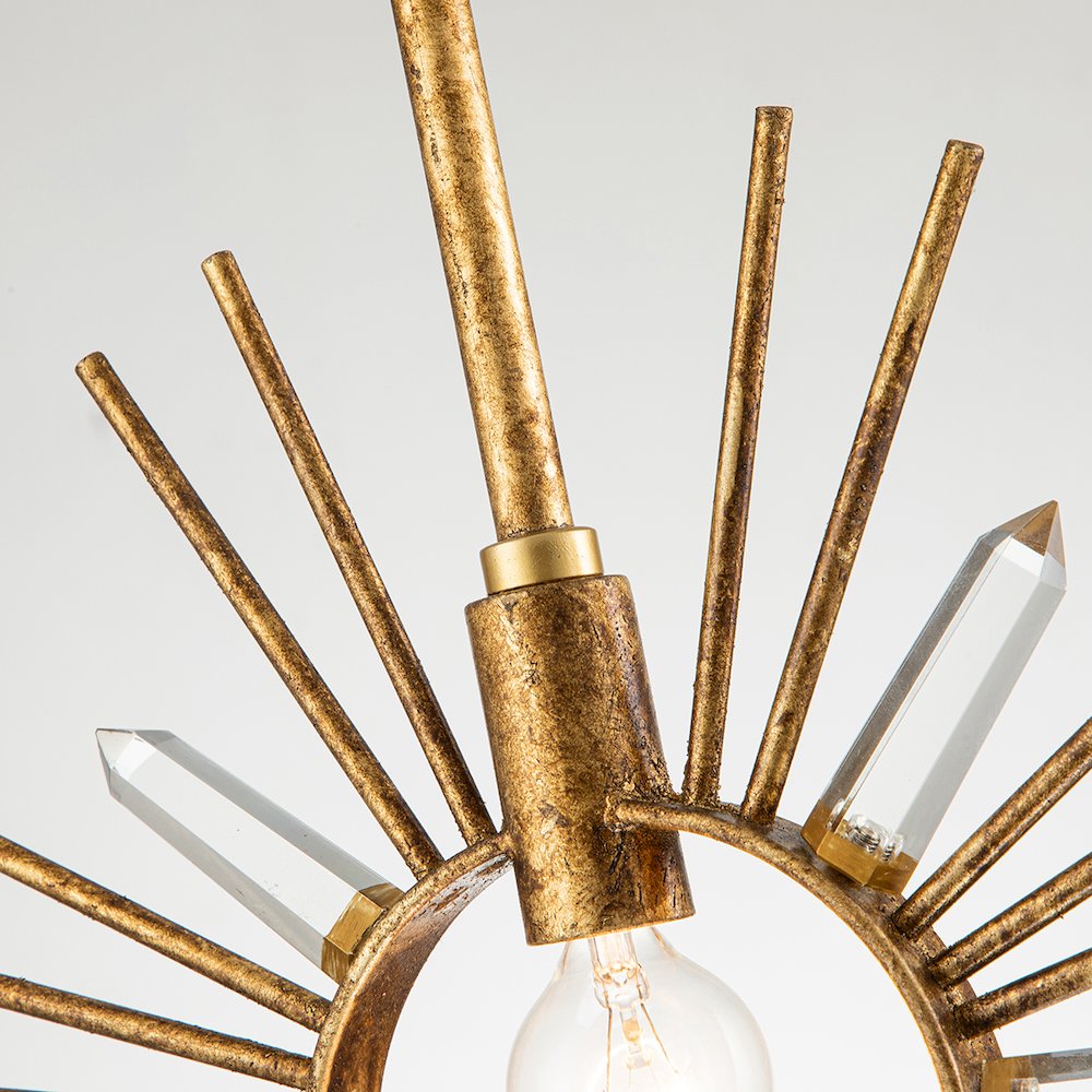 Sun King 1 Light Pendant in Gold. Picture 2
