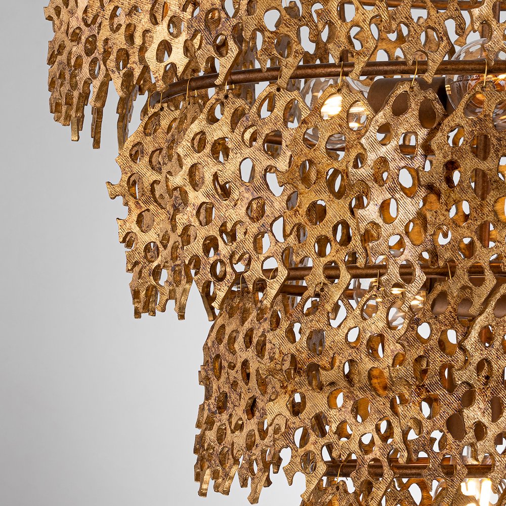 Coral Luxe Pendant in Gold Leaf. Picture 5
