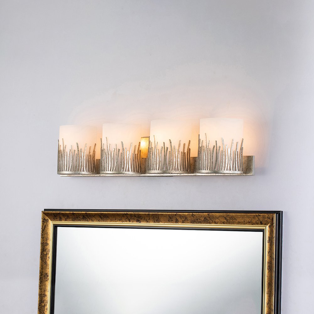 Sawgrass 4 Light Bath Bar In Distressed Silver. Picture 3