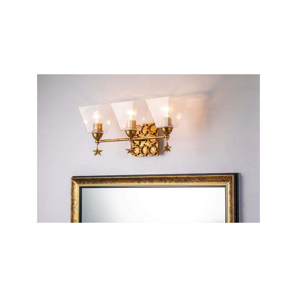 Star 3 Light Bath Vanity In Gold. Picture 2