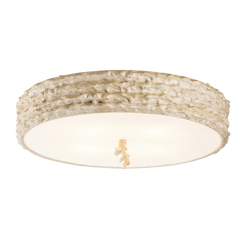 Trellis  Bone Finish 3-Light Flush. Picture 1