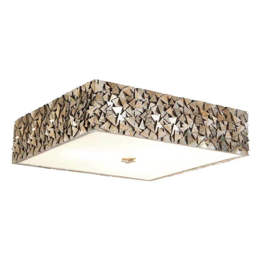 Mosaic Square 3-Light Flush in Silver. Picture 1