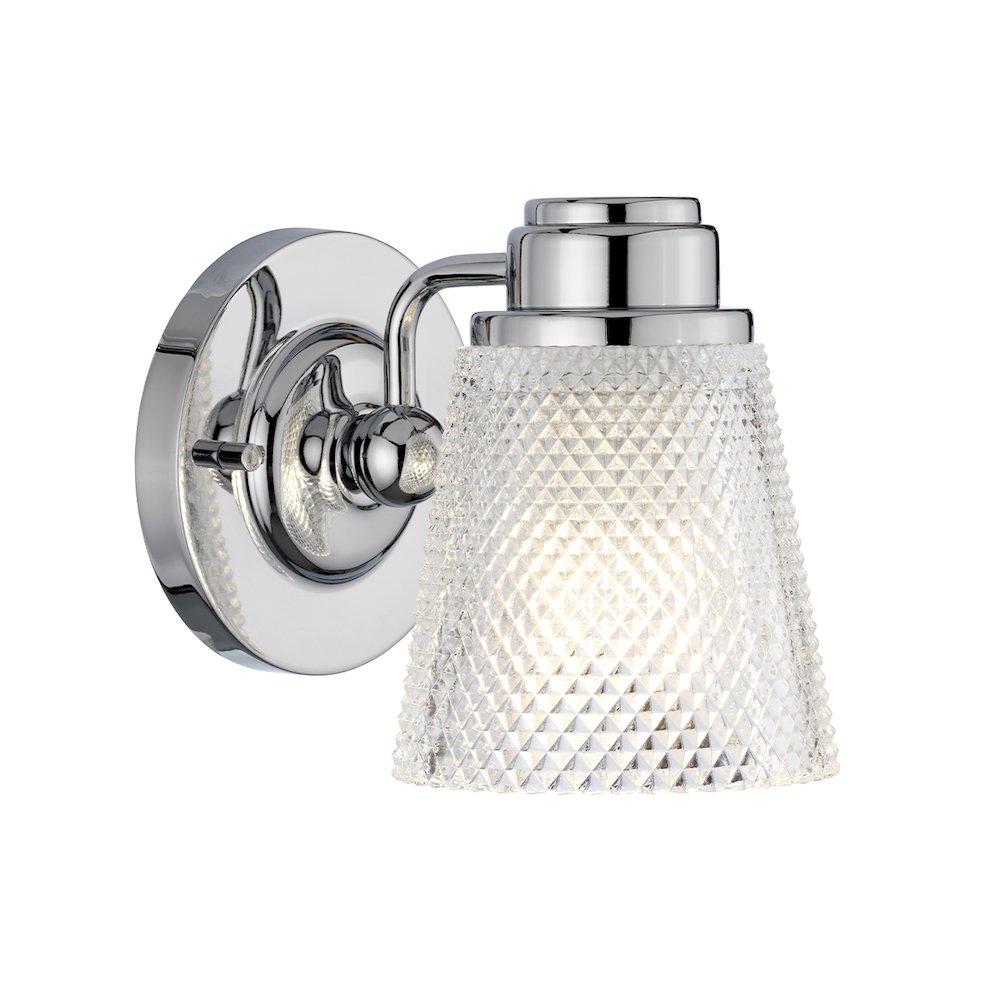 Hudson 1 Light Bath Light in Polished Chrome. Picture 1