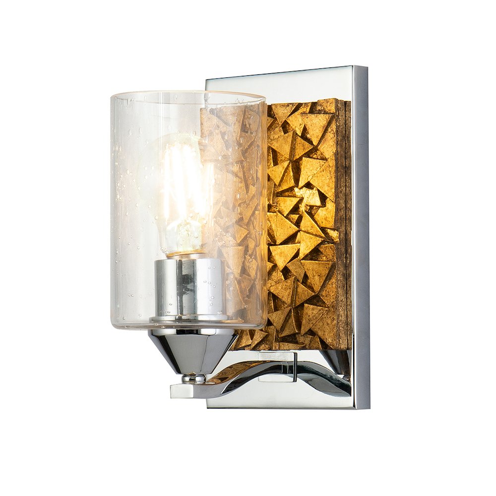 Bocage 1 Light Wall Sconce In Polished Chrome And Gold. Picture 1