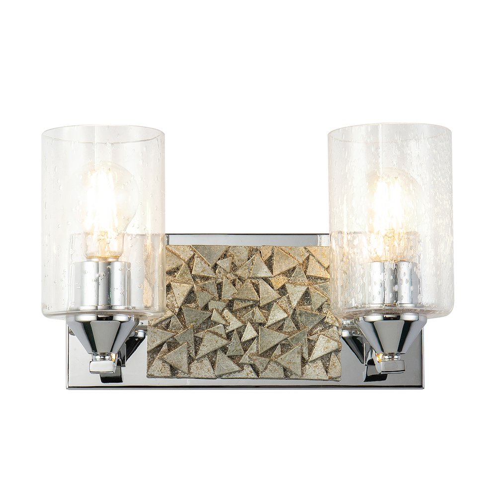 Bocage 2 Light Bath Bar In Polished Chrome And Silver. Picture 1