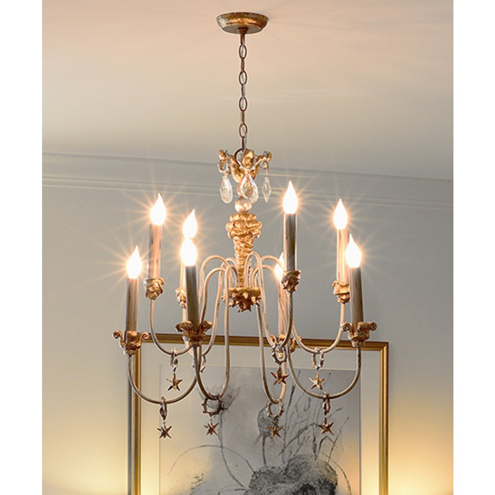 Mignon 8 Light  Two-tier Antique Gold Chandelier. Picture 2