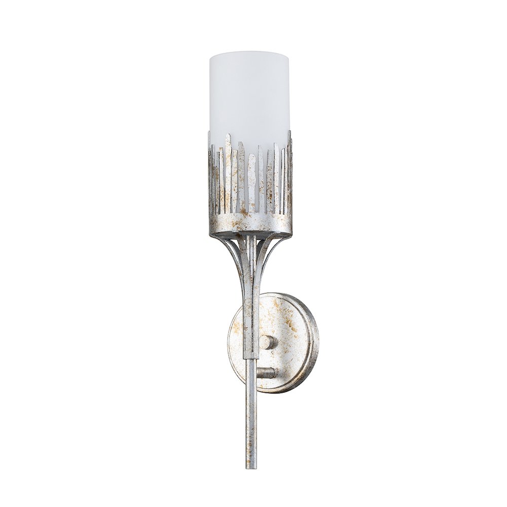 Sawgrass 1 Light Sconce in Silver Leaf. Picture 2
