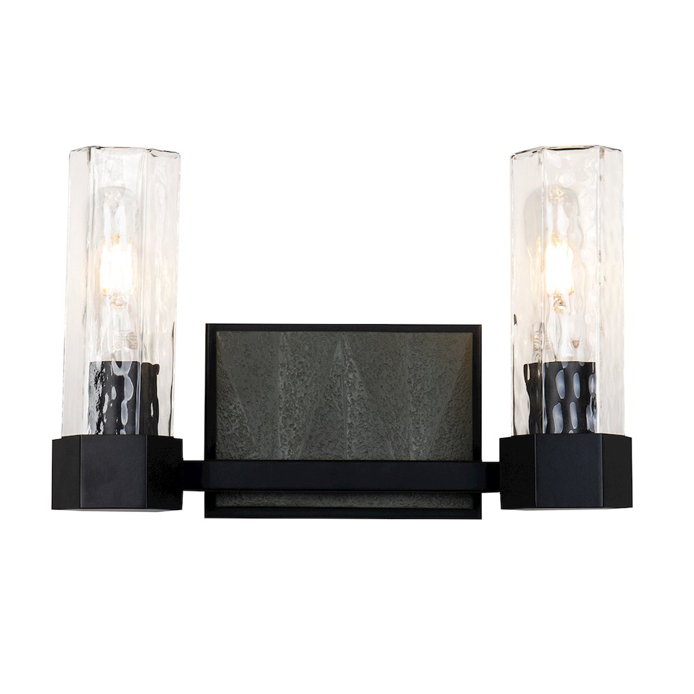 Novarre 2 Light Bath Vanity In Black And Grey. Picture 1