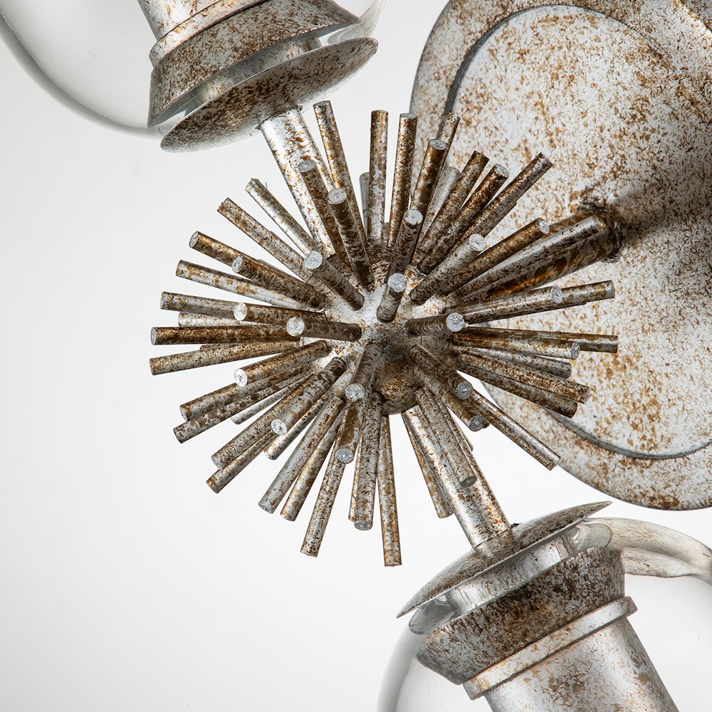 Staring 2 Light Sconce in Silver Leaf. Picture 3