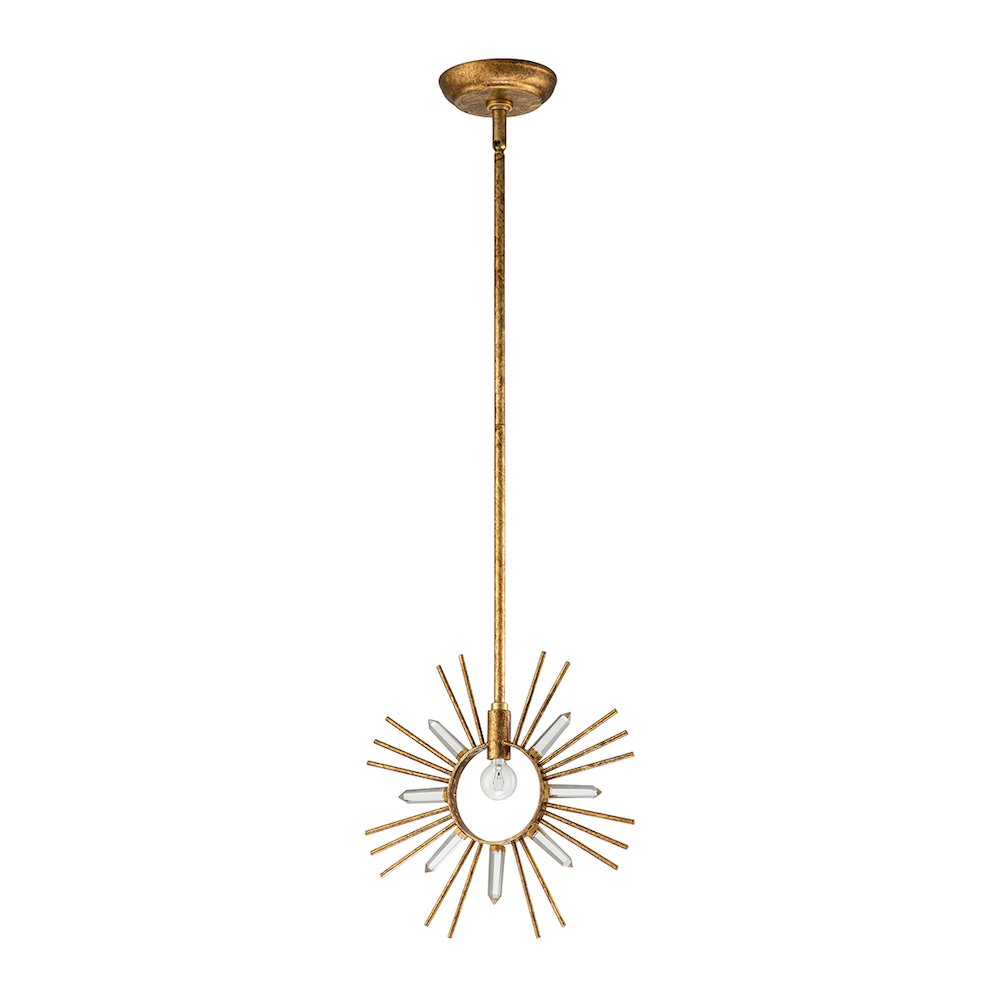 Sun King 1 Light Pendant in Gold. Picture 1