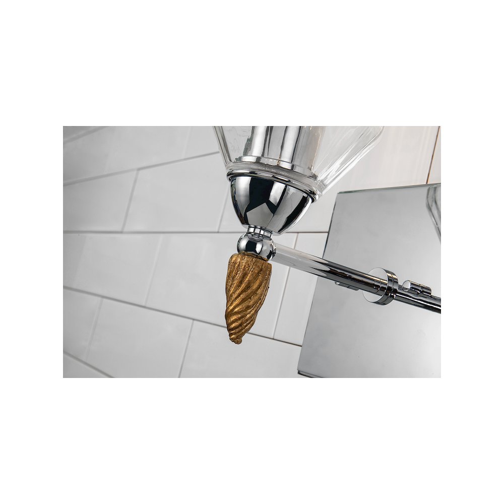 Felice 1 Light Wall Sconce In Polished Chrome With Gold Accents. Picture 2